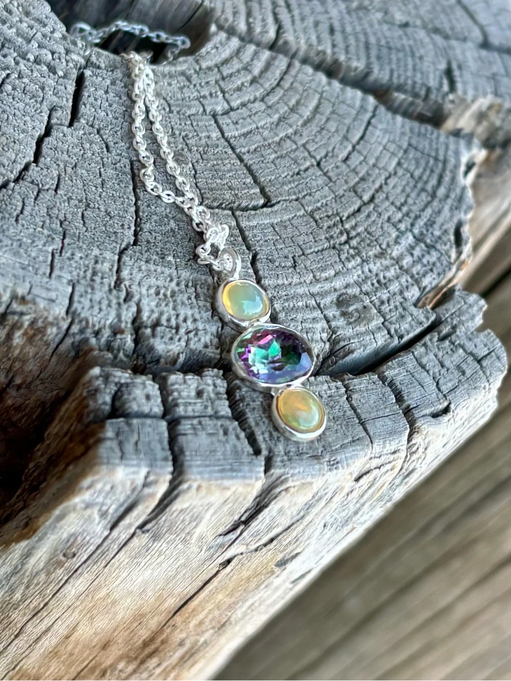 NEW! Ethiopian Opal & Topaz Necklace